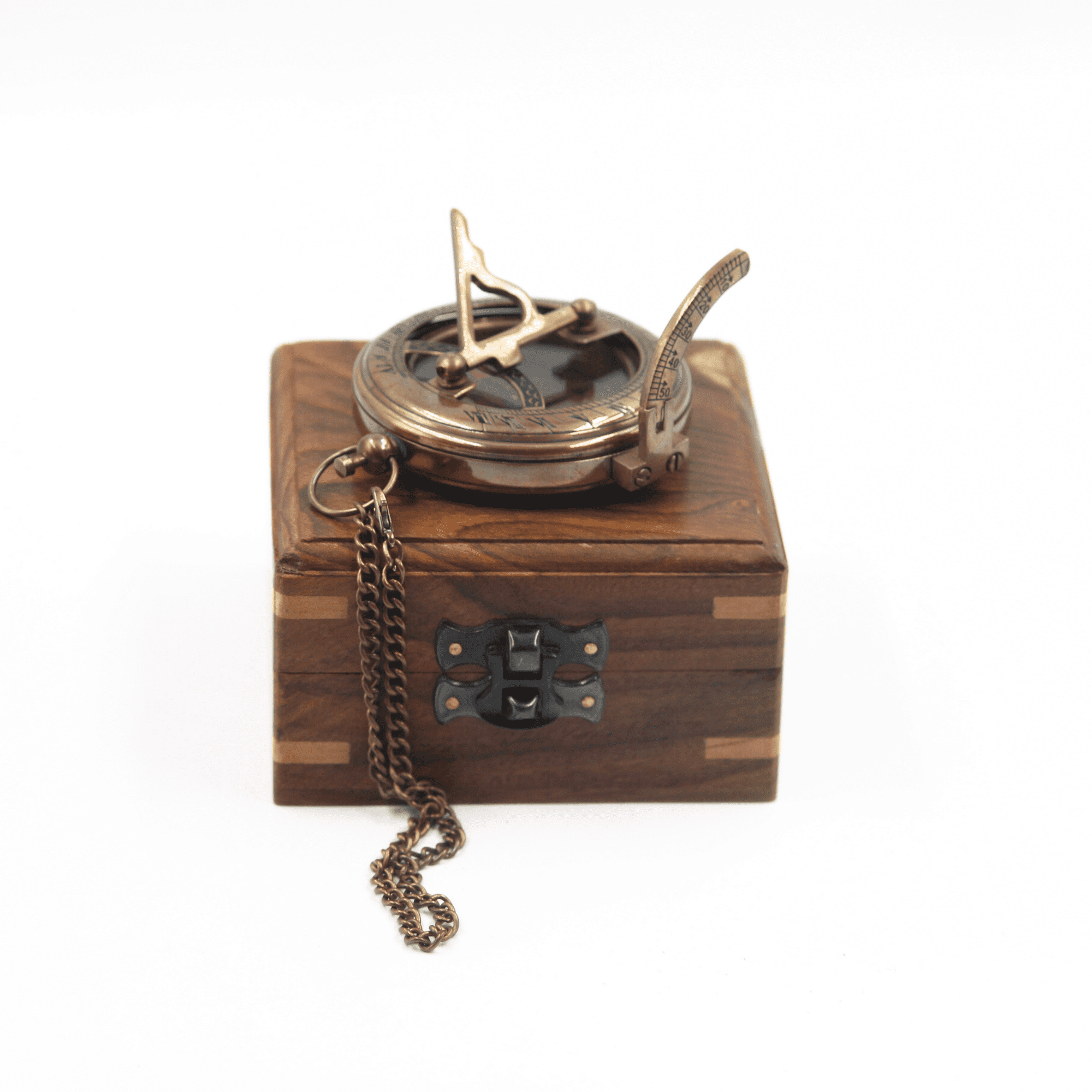A Antique Brown Finish To My Son Compass Personalized Sundial Compass With Leather Case