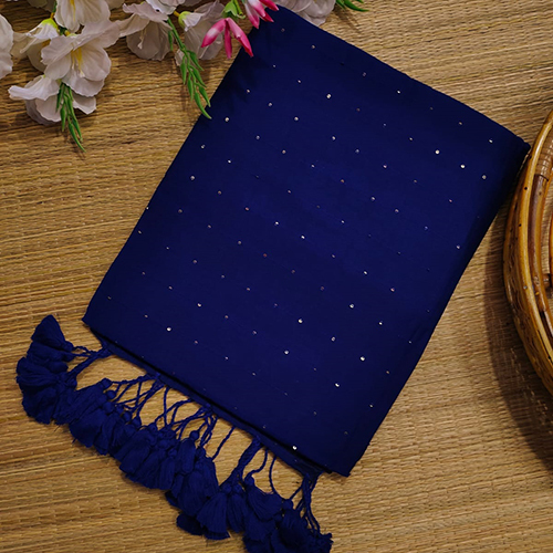 Multicolor Available Ladies Pure Cotton Sequence Work Saree