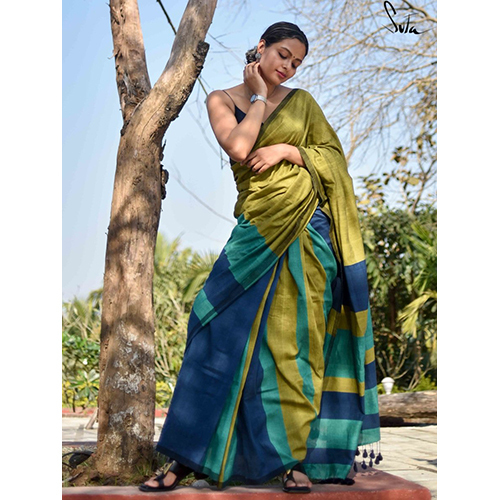 Ladies Pure Cotton Check Saree