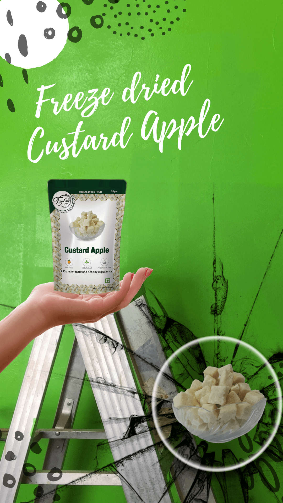 White Freeze Dried Apple Cubes