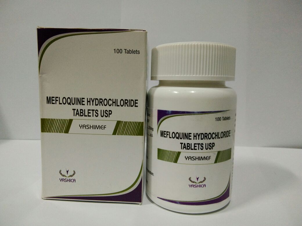 Mefloquine Hydrochloride Tablets - 250 Mg, Yellow Film Coated Round Tablets, 100 Count, Quick Disintegration & High Dissolution Rates