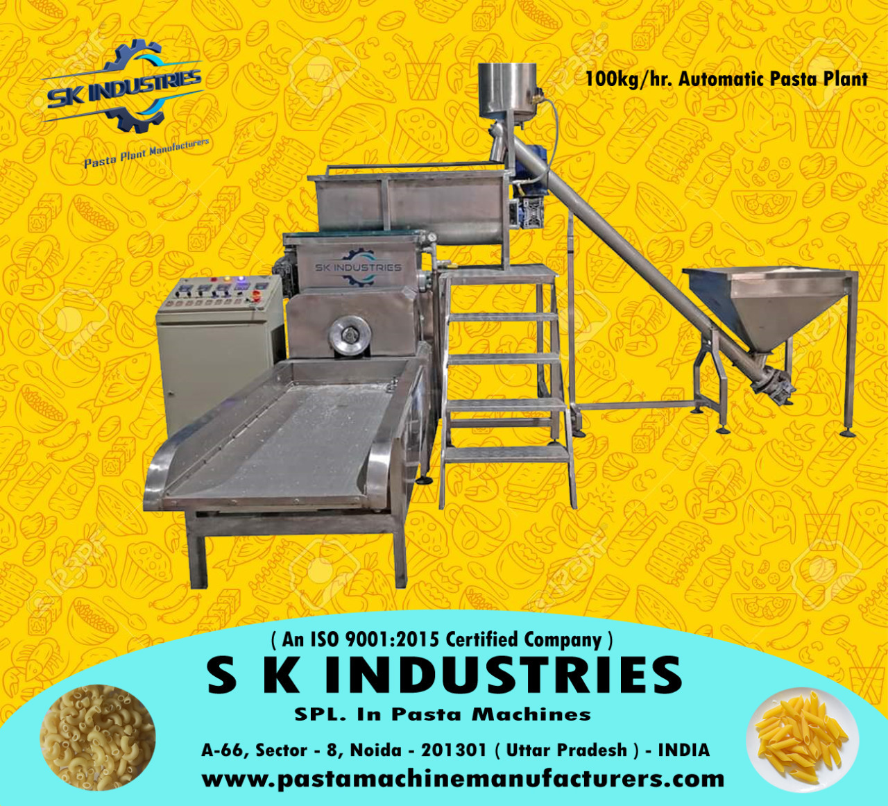 Automatic Macaroni Making Machine 300 Kg/h Dimension(l*w*h): 12*9*8 Feet Foot (Ft)
