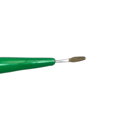 Crescent Bevel Up Ophthalmic Micro Surgical Blade - Plastic Material, 0 Degree Angle, Green Color | Disposable, Ergonomic Design for Precision Control