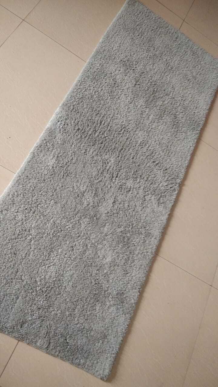 Cotton Runner - Grey - 24x60 Inches Back Material: Canvas Latex