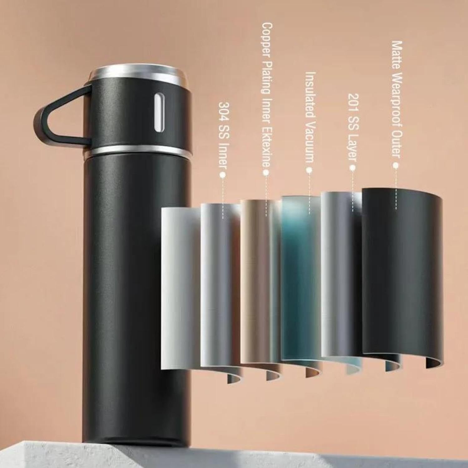 Vaccum Flask Bottle With Cup