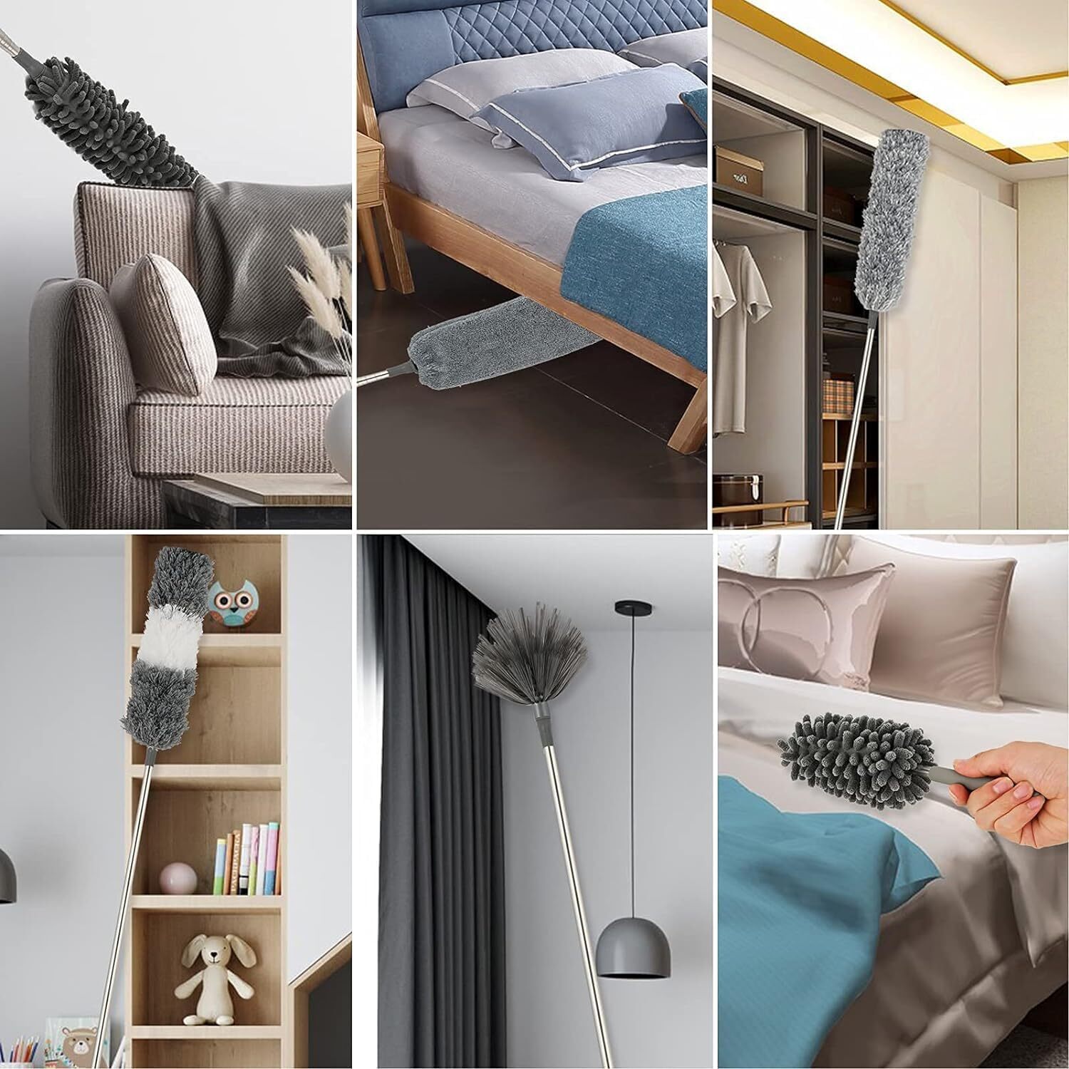 7 Pcs Microfiber Duster - Color: Gray