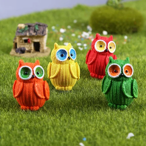 13 Cm Home Decor Owls Statue - Color: Multicolor