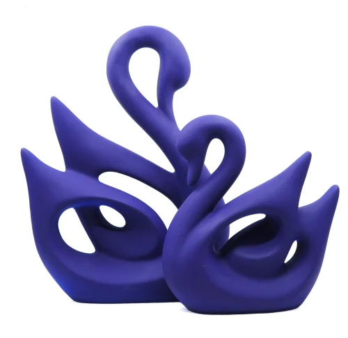 Purple Decorative Swan Pair - Material: Plastic