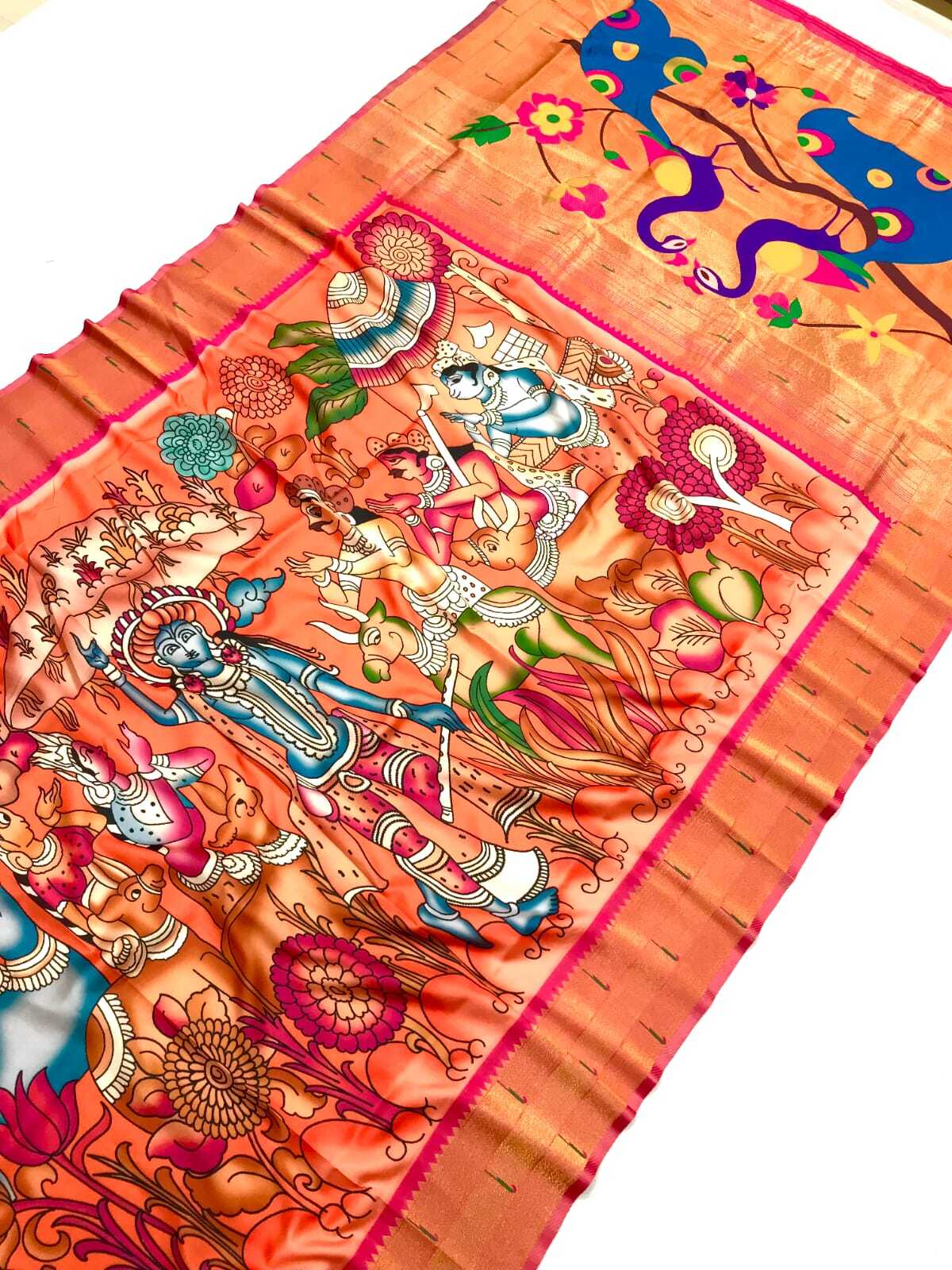 Kalamkari Paithani Silk