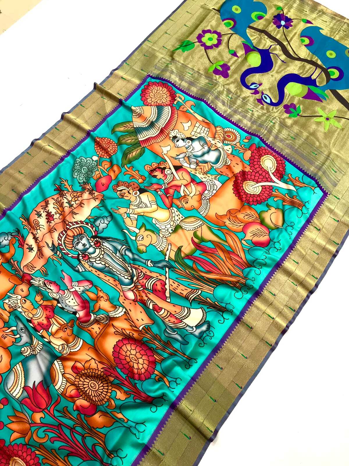 Kalamkari Paithani Silk