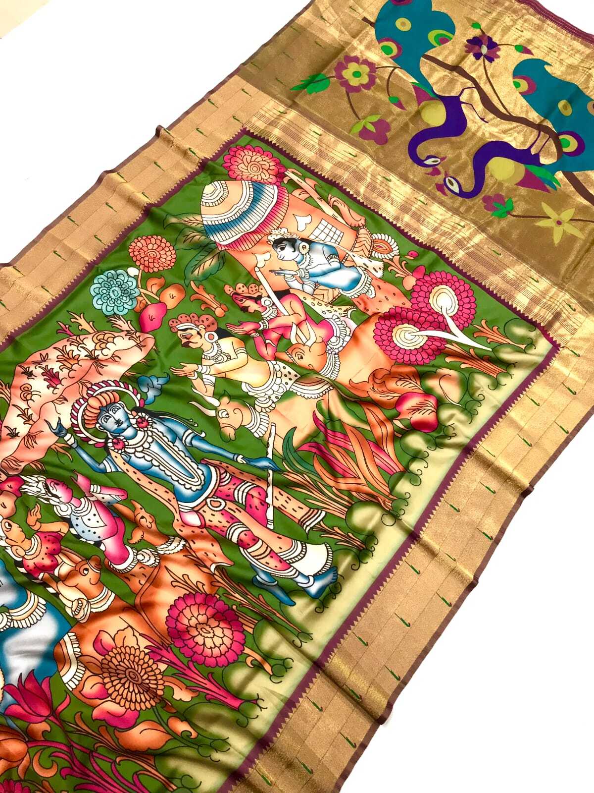 Kalamkari Paithani Silk