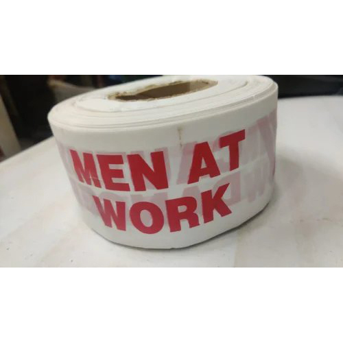 Barricade Safety Tape - PVC Material, 3 x 100 Inches Size, White Color | Ideal for Safety Applications and Hazard Identification