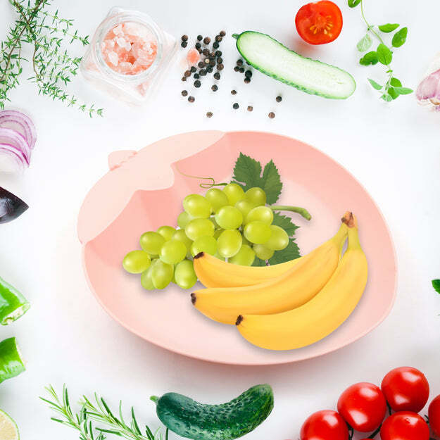 Strawberry Shape Plate Dish Snacks - Bpa Free, Food Grade Non-toxic Plastic, 25x23x5 Cm | Fun And Portable For Kids, Easy To Clean, Colorful Design