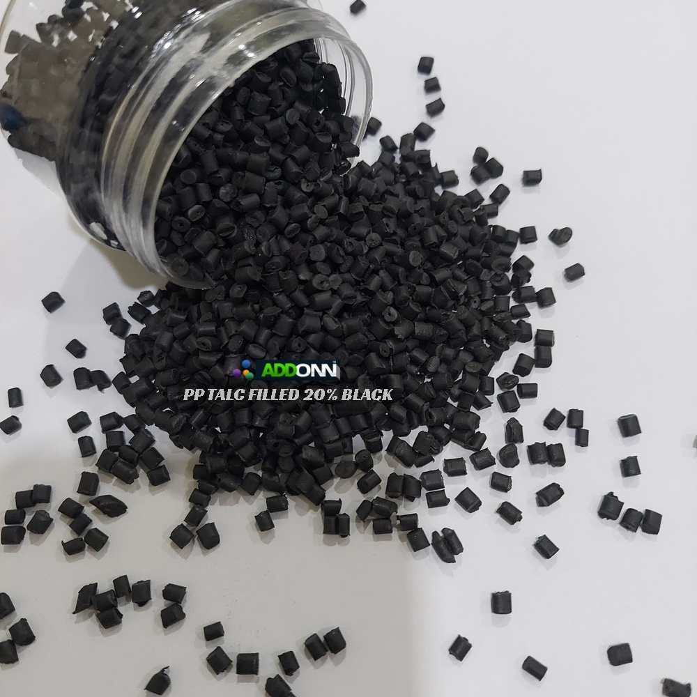 Pp Talc Filled 20% Plastic Raw Materials - Polypropylene T20 Granules, Black Color, Injection Moulding Grade, High Chemical Resistance, Heat & Fatigue Resistance