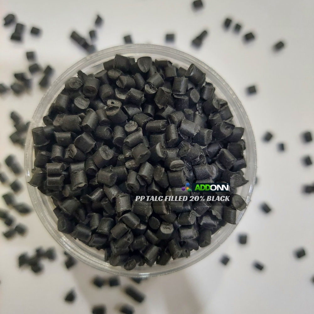 Pp Talc Filled 20% Plastic Raw Materials - Polypropylene T20 Granules, Black Color, Injection Moulding Grade, High Chemical Resistance, Heat & Fatigue Resistance
