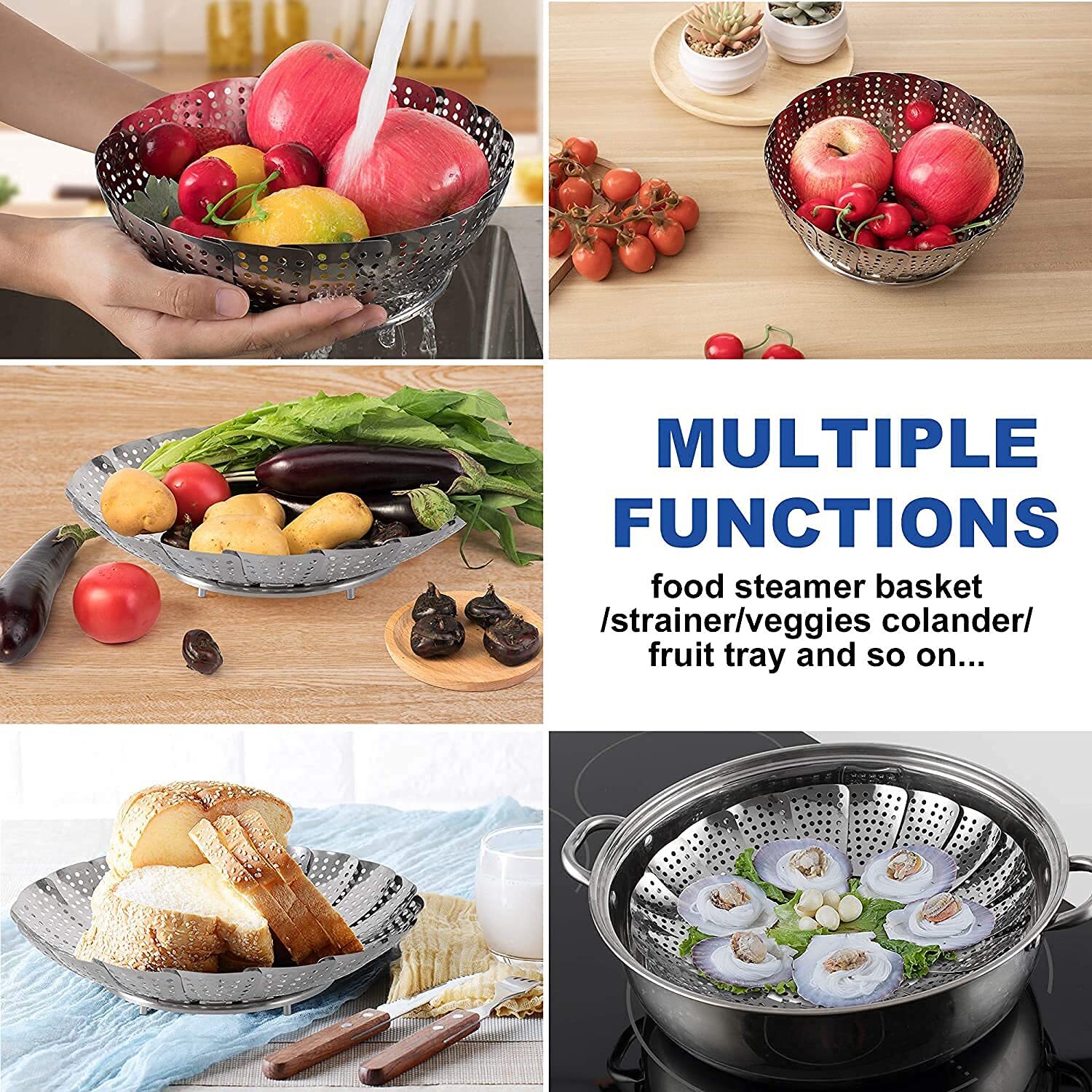 Fruit Basket - Stainless Steel, 27cm X 7cm | Assorted Fresh Fruits, Aesthetically Pleasing Arrangement For Gifts And Centerpieces