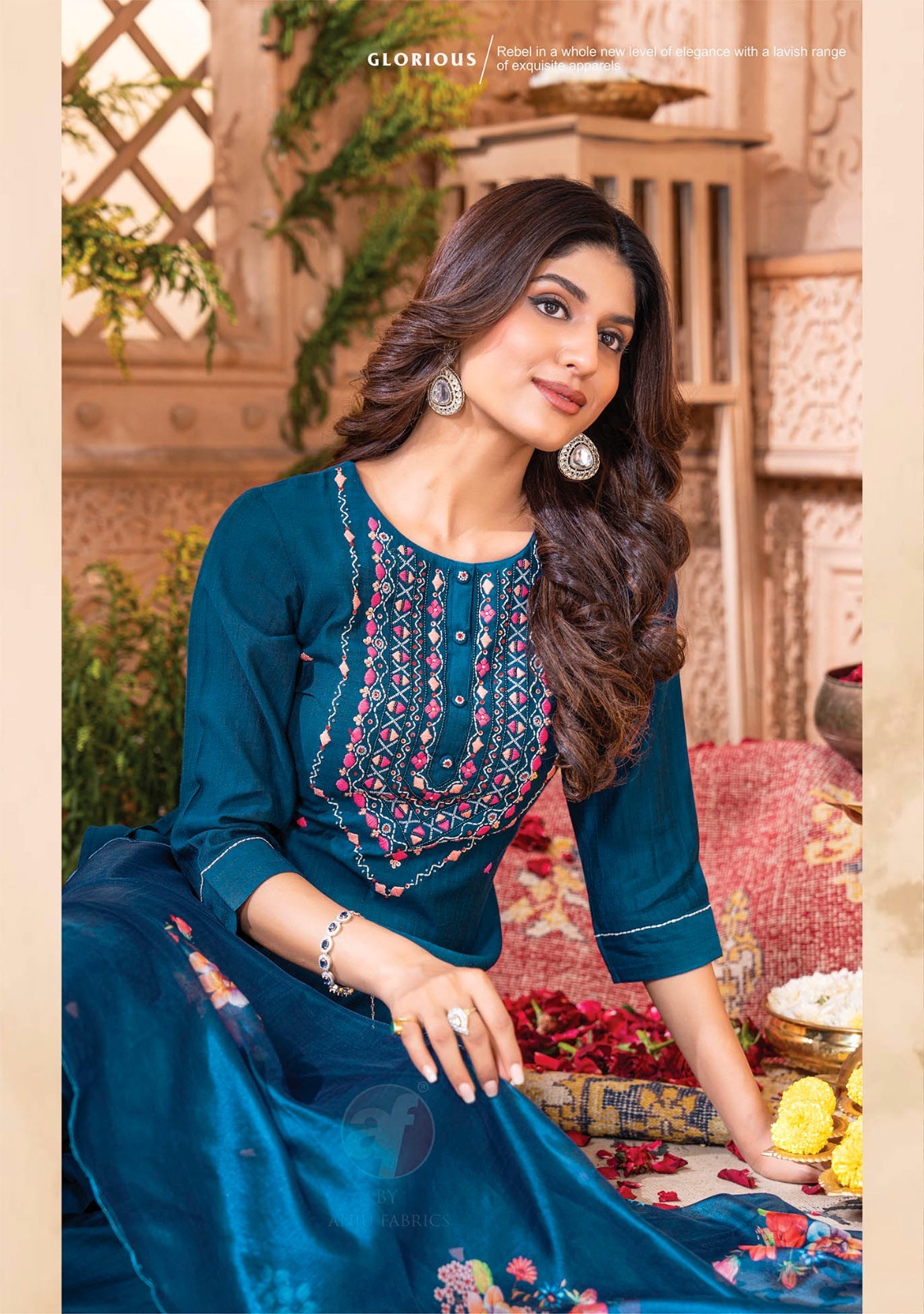 Designer Silk Kurtis With Handwork