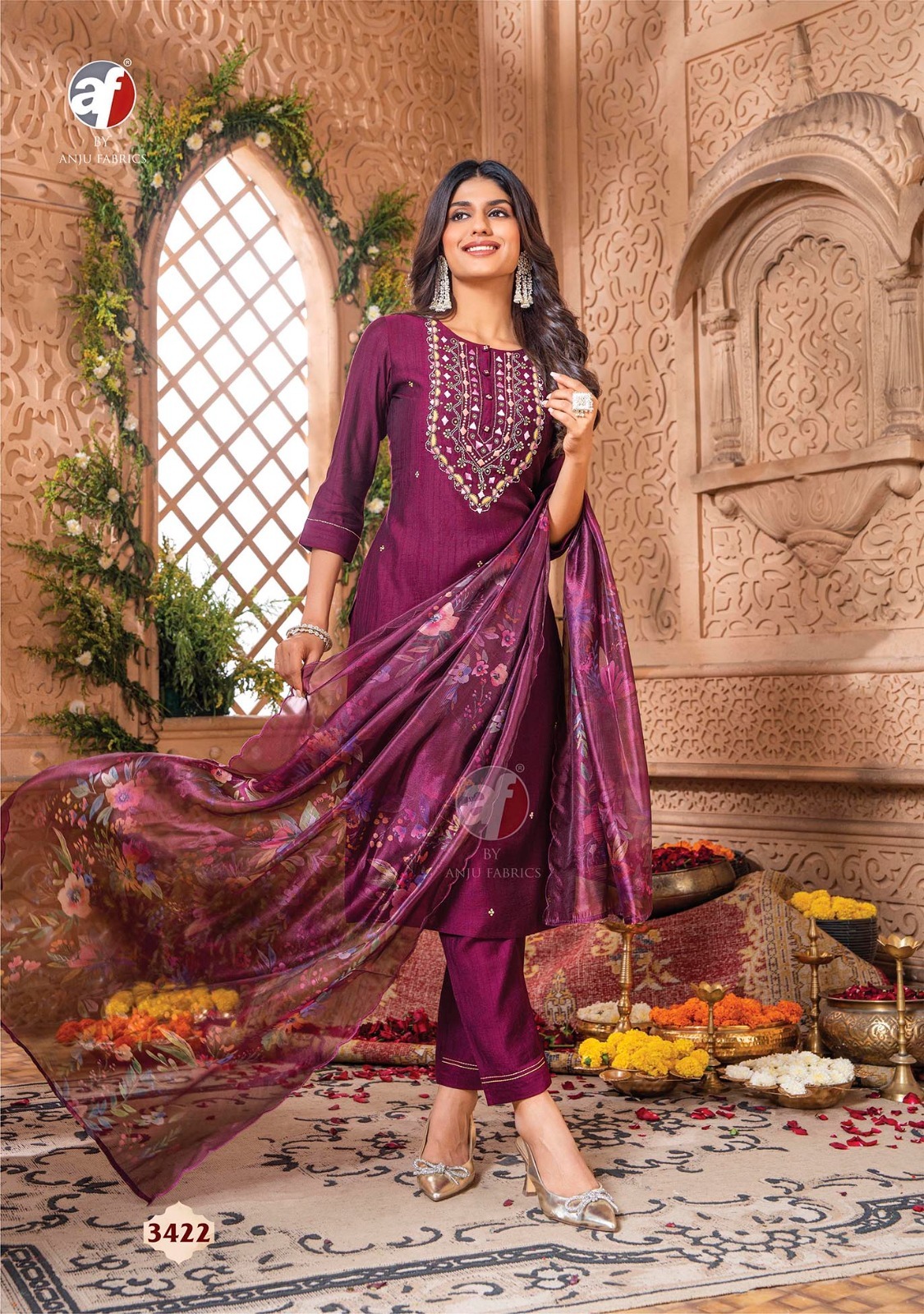 Designer Silk Kurtis With Handwork