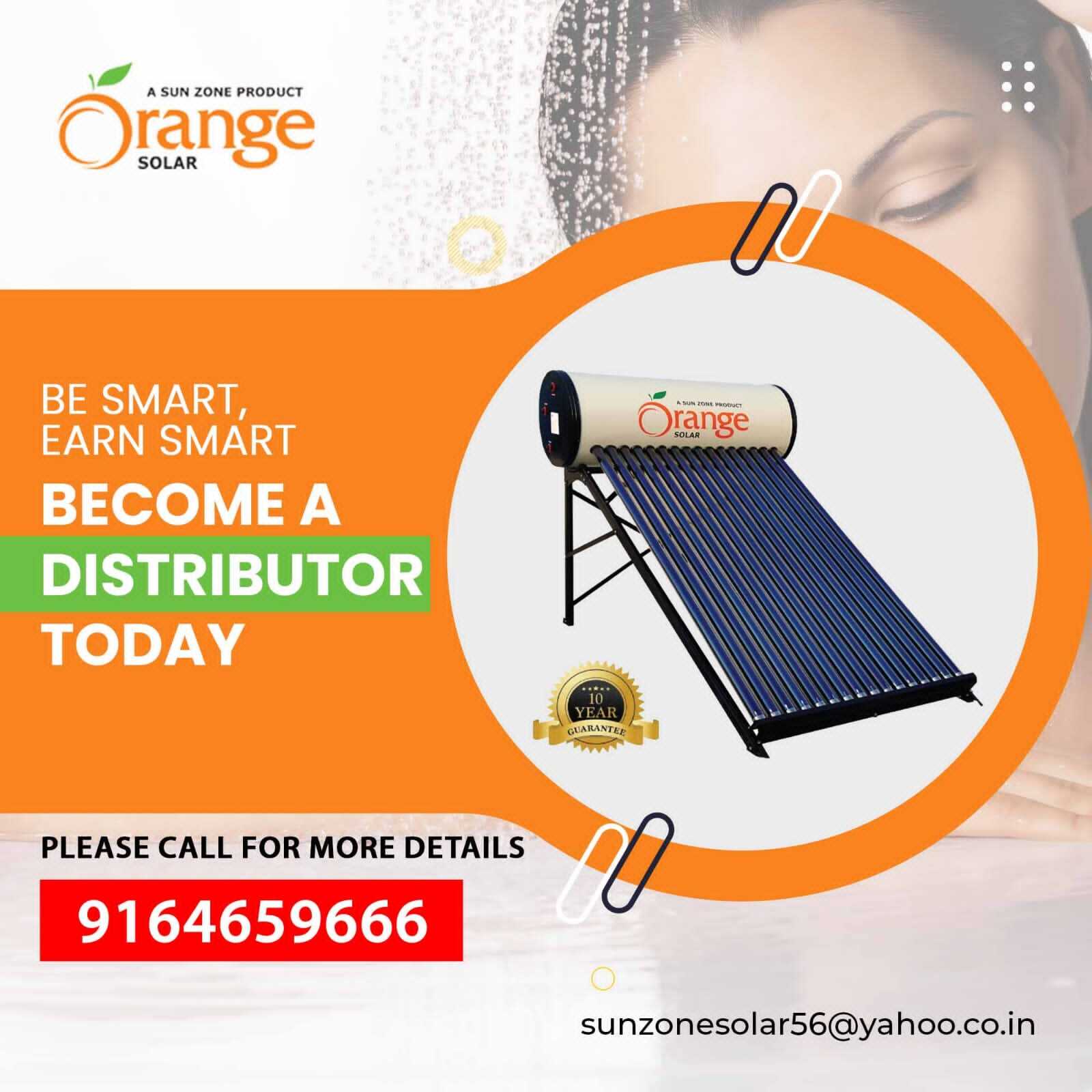 Orange Solar Water Heater - Color: Half White