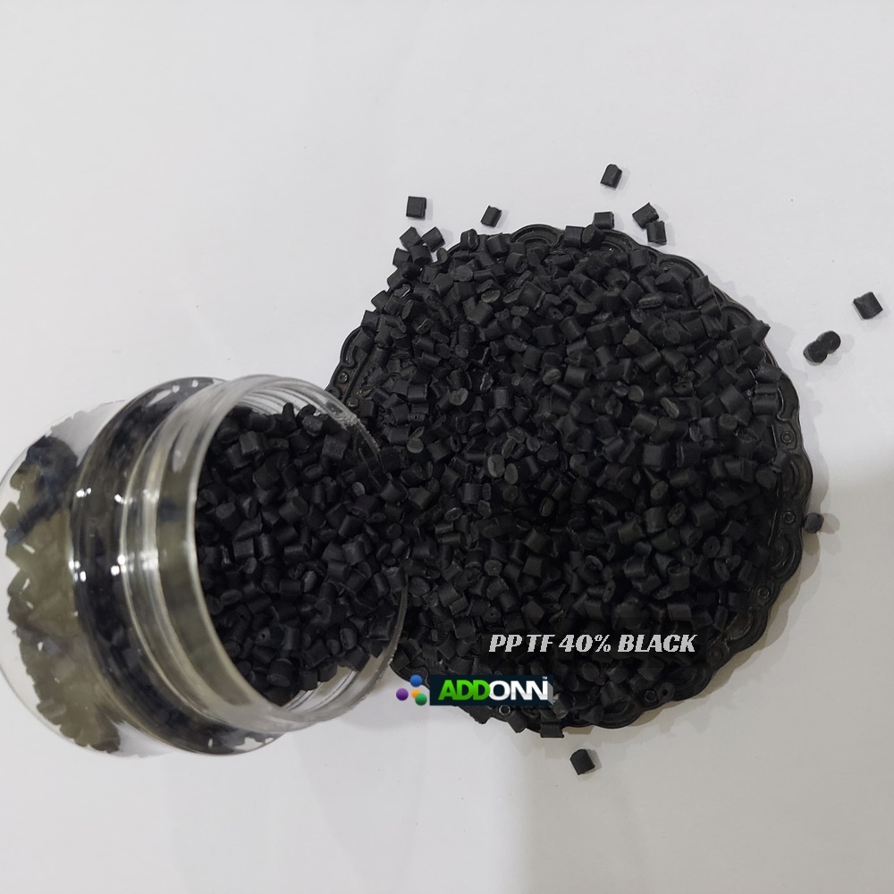 Pp Tf 40% Black Plastic Raw Materials - Talc Filled Polypropylene Pellets, High Quality, Injection Moulding Grade, Flame Retardant, Good Chemical Resistance