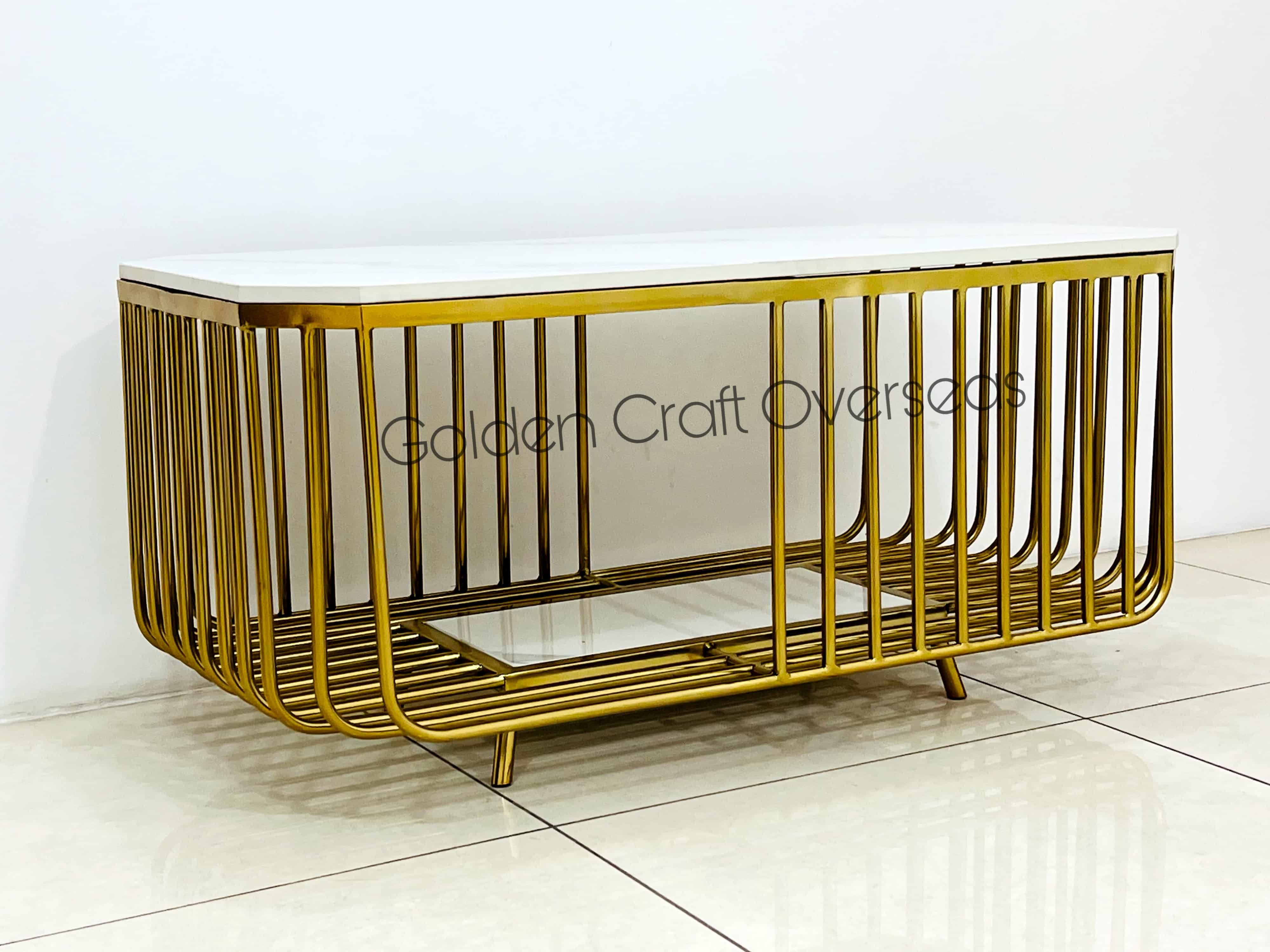 Designer Center Table - Iron, 40x20x18 Inch | Modern Style, Powder Coated Finish, Easy To Clean