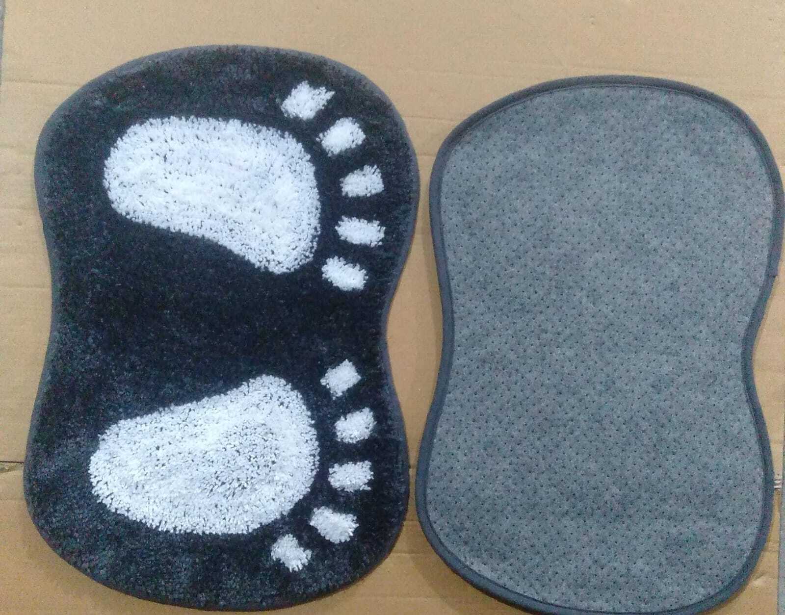 Micro Foot Design Door Mats - Micro Polyester, 16x24 Inches, Custom Colors Available | Dotted Anti-slip Backing, Tufted Foot Design, Customizable Sizes