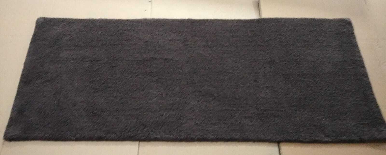 Cotton Runner (Dark Brown) - 24x60 Cm, 1800 Gsm, Anti Slip Hand Tufted Rectangle | Quick Drying, Washable, Modern Design, Suitable For Bathroom And Rooms