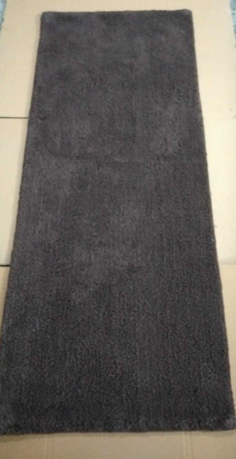 Cotton Runner (Dark Brown) - 24x60 Cm, 1800 Gsm, Anti Slip Hand Tufted Rectangle | Quick Drying, Washable, Modern Design, Suitable For Bathroom And Rooms