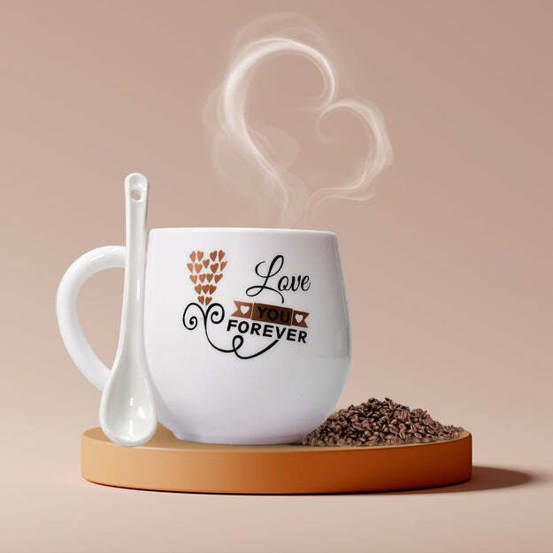 Multi Design Coffee Mug With Spoon