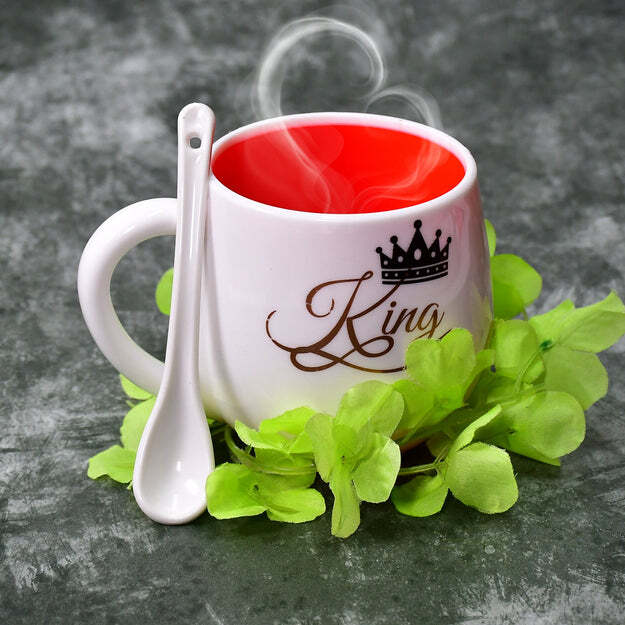 Multi Design Coffee Mug With Spoon