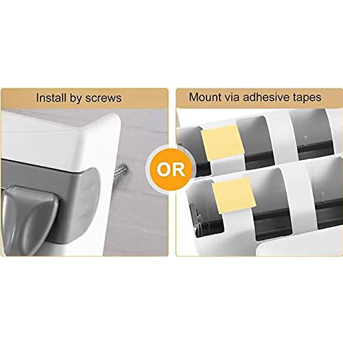 4 In 1 Paper Dispenser - Pvc, 50 Grams | White, Ergonomic Design, Wall-mounted Holder For Paper Towel, Foil, Cling Film & Spice Rack