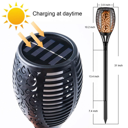 Ugaoo Solar Mashal Torch Light - Pvc Material, 836 Mm Size | 96 Led Flickering Flame, Eco-friendly Dusk-to-dawn Illumination, Waterproof Design, 3 Versatile Lighting Modes
