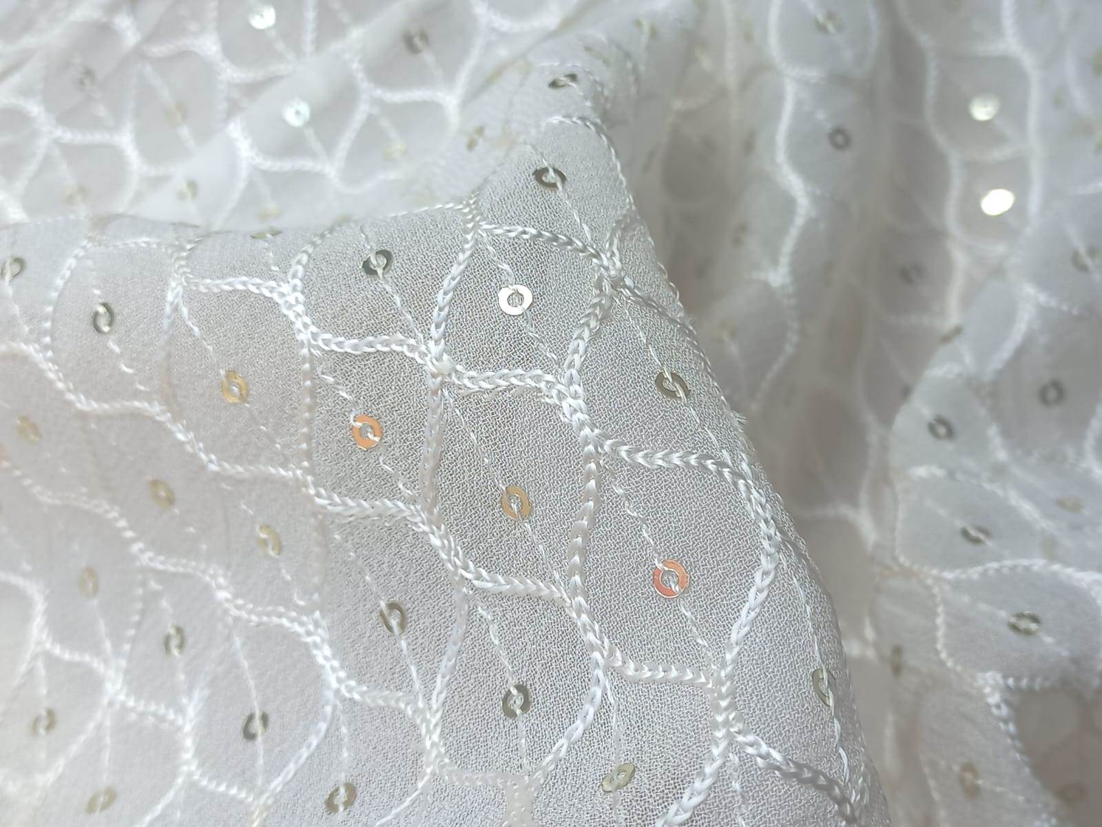 Viscose Thread Embroidered Fabric For Your Designer Garments Online - Attributes: Comfortable & Soft