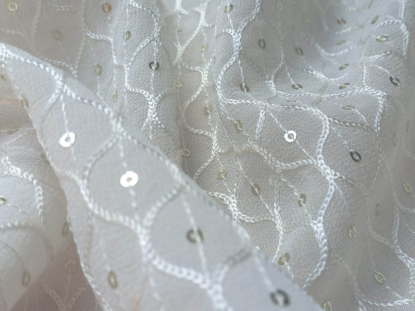 Viscose Thread Embroidered Fabric For Your Designer Garments Online - Attributes: Comfortable & Soft