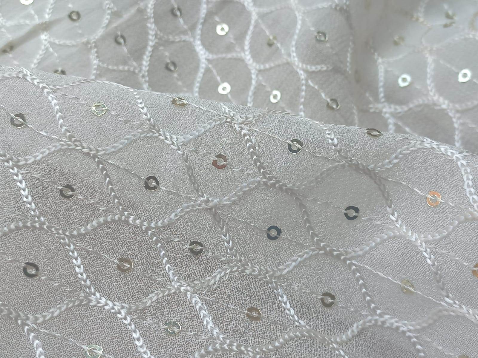 Viscose Thread Embroidered Fabric For Your Designer Garments Online - Attributes: Comfortable & Soft