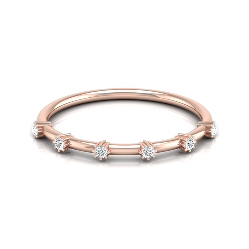 Modern Diamond Rose Gold Ring Very Good