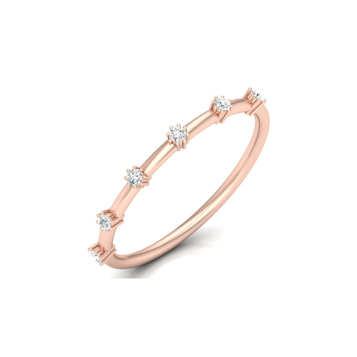 Modern Diamond Rose Gold Ring Very Good