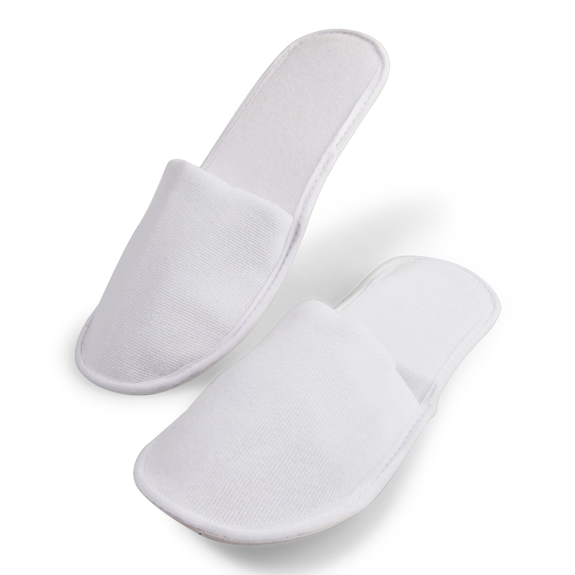 Disposable Terry Slipper - 2mm Eva Sole, Unisex Free Size, Plain White Terry Fabric
