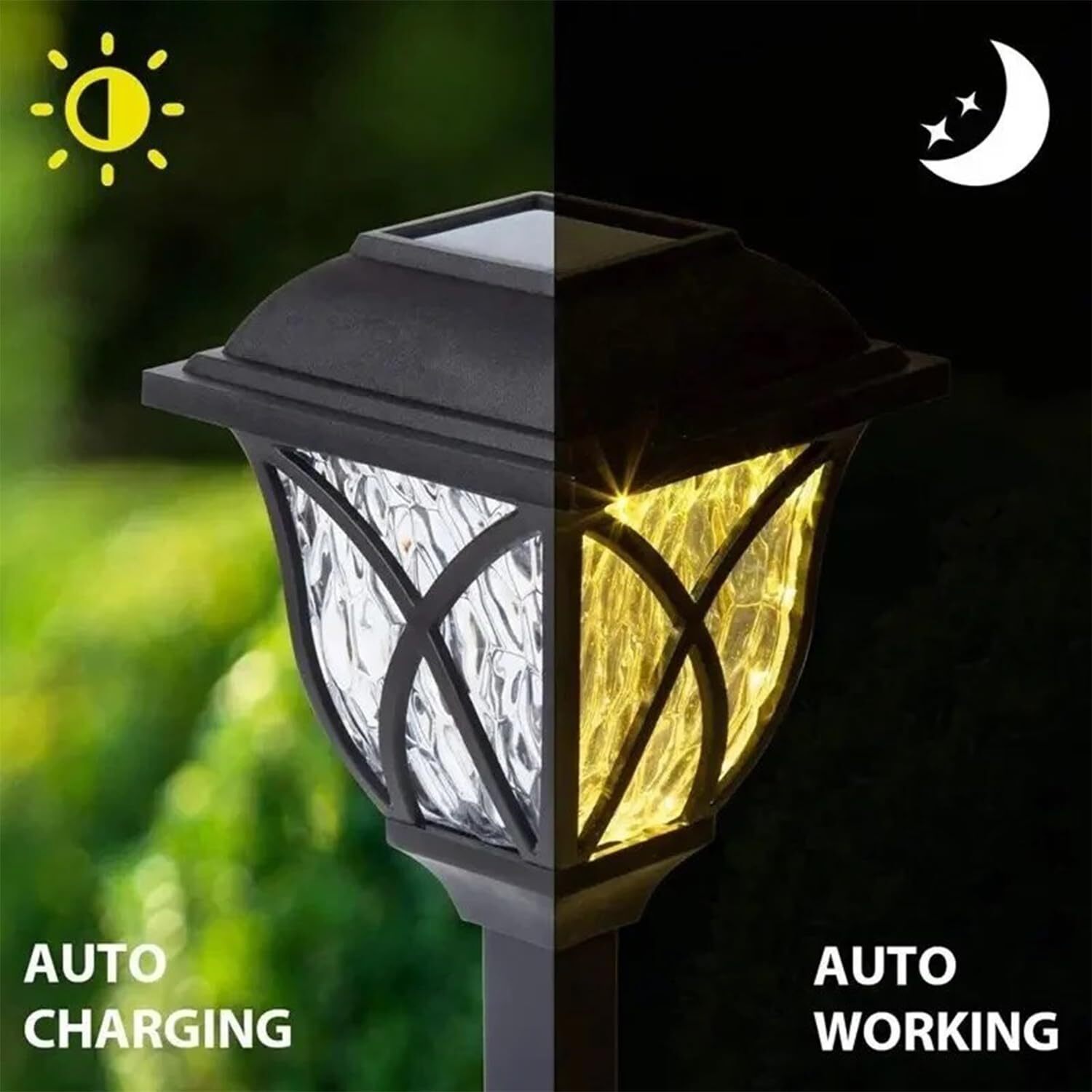 Crystal Solar Light - Pvc Material, 25 Grams Weight | Black Color, Solar-powered Sparkle, Dazzling Crystal Design, Automatic Dusk-to-dawn Operation