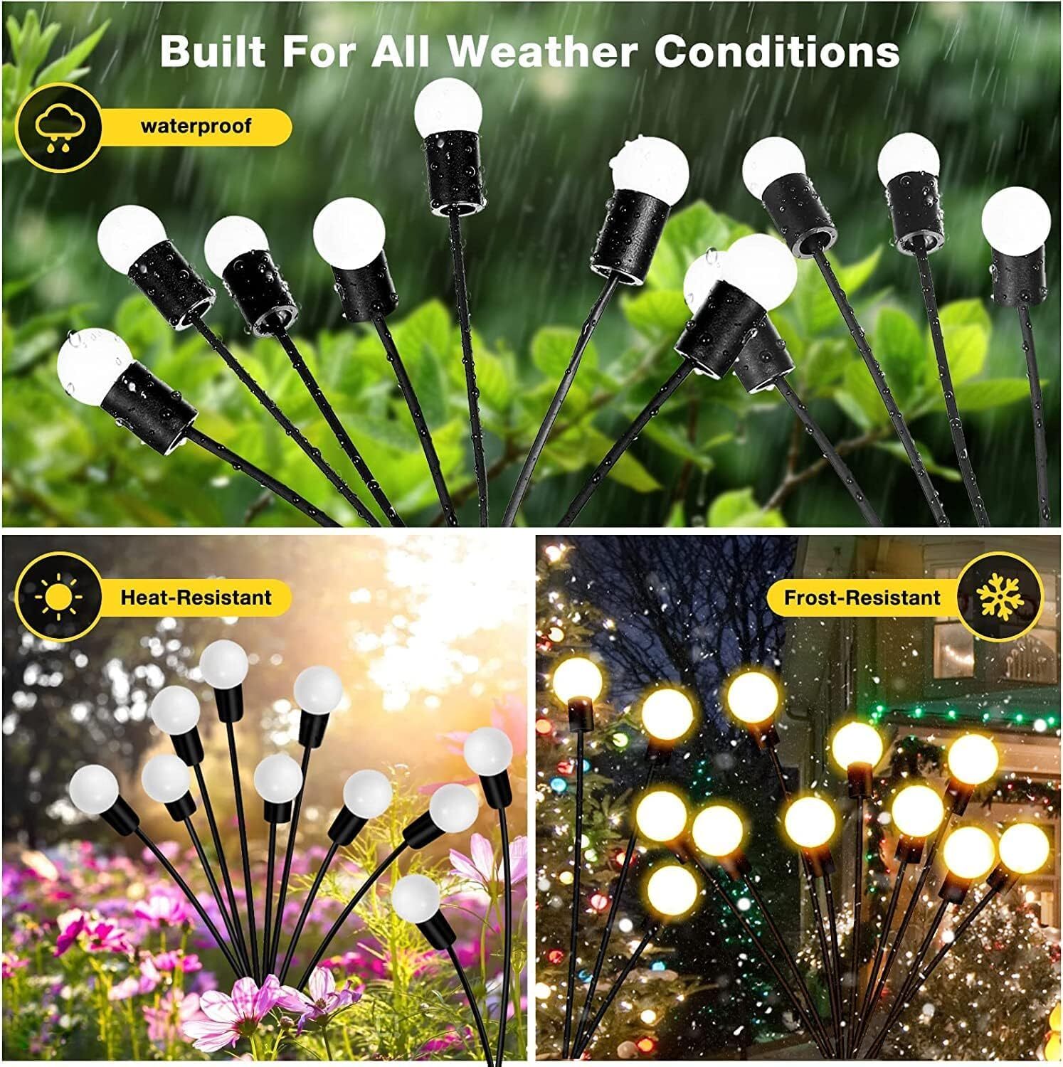 Garden Solar Light - Metal & Plastic | 8 Leds, Waterproof Ip65, Solar Powered, Two Lighting Modes, Automatic On/off, Eco-friendly Design, Unique Swaying Lamp