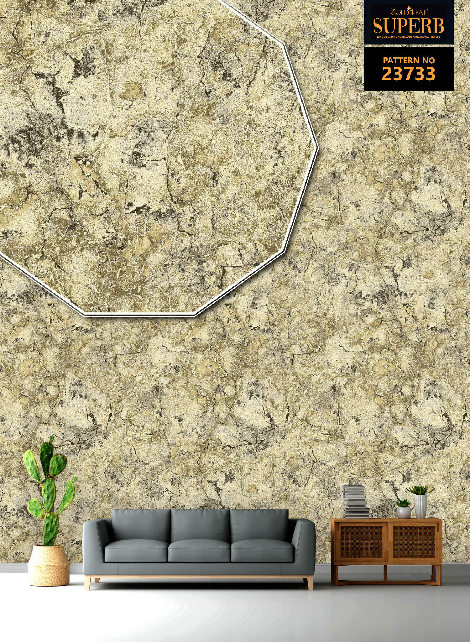 Metallic Wallpaper - Material: Pvc