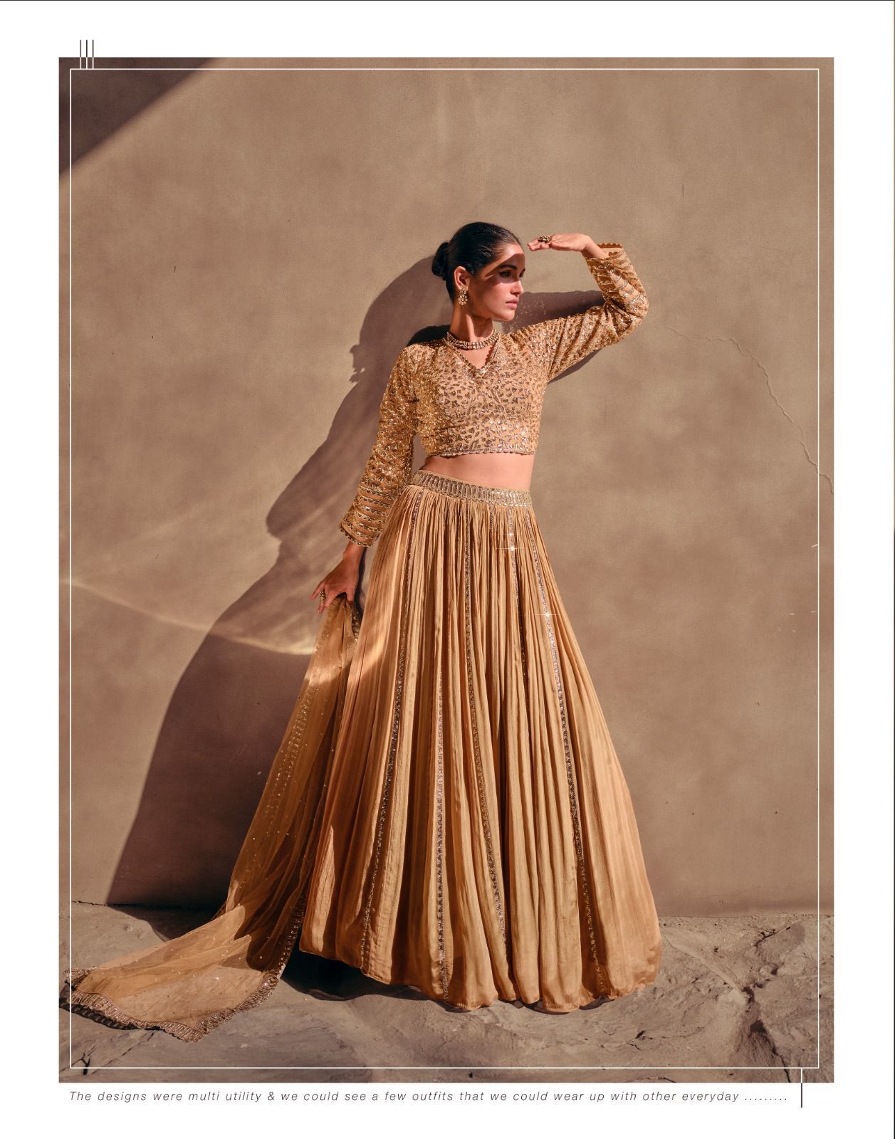 Lehenga Choli - Real Chinon Silk, Adjustable Sizes, Purple Gold Green, Opaque With Embroidered Decoration, Elegant Traditional Wear For Festive Occasions