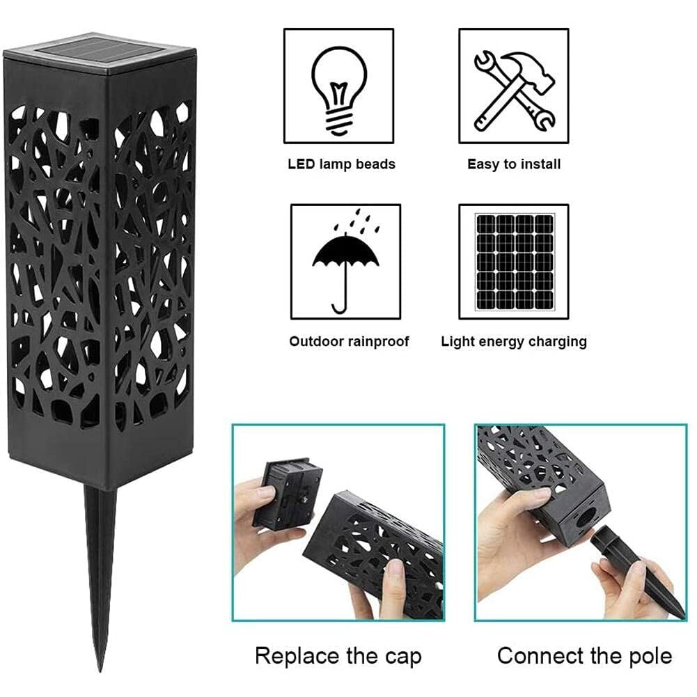 Flower Solar Light - Pvc Material, 50 Grams, Black | Waterproof, Decorative Flower Design, Led Bulbs, Automatic On/off Functionality