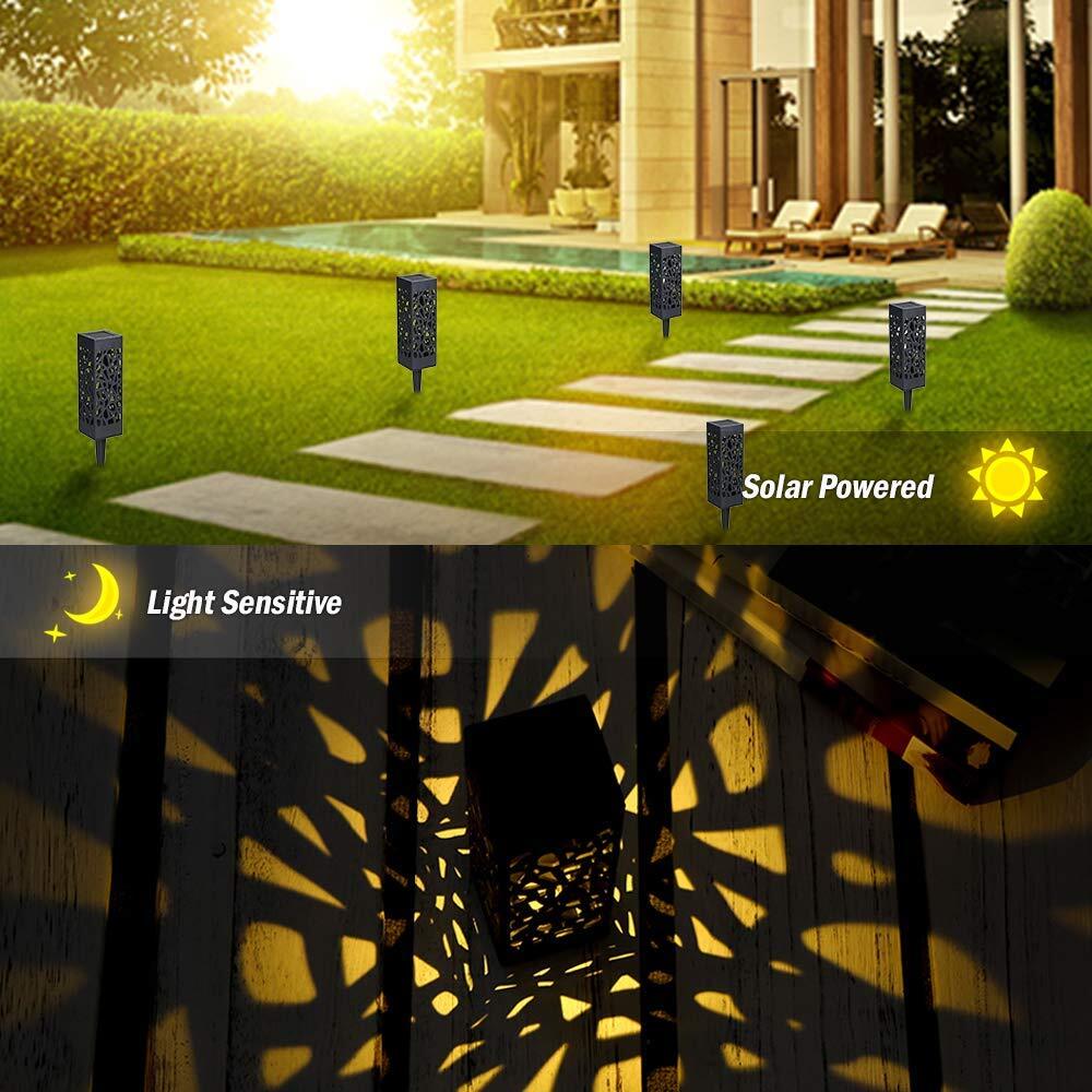 Flower Solar Light - Pvc Material, 50 Grams, Black | Waterproof, Decorative Flower Design, Led Bulbs, Automatic On/off Functionality