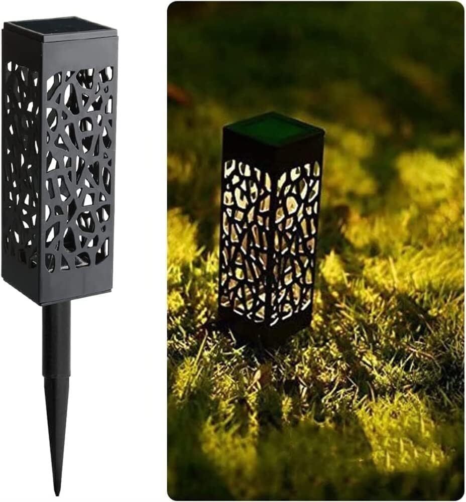 Flower Solar Light - Pvc Material, 50 Grams, Black | Waterproof, Decorative Flower Design, Led Bulbs, Automatic On/off Functionality