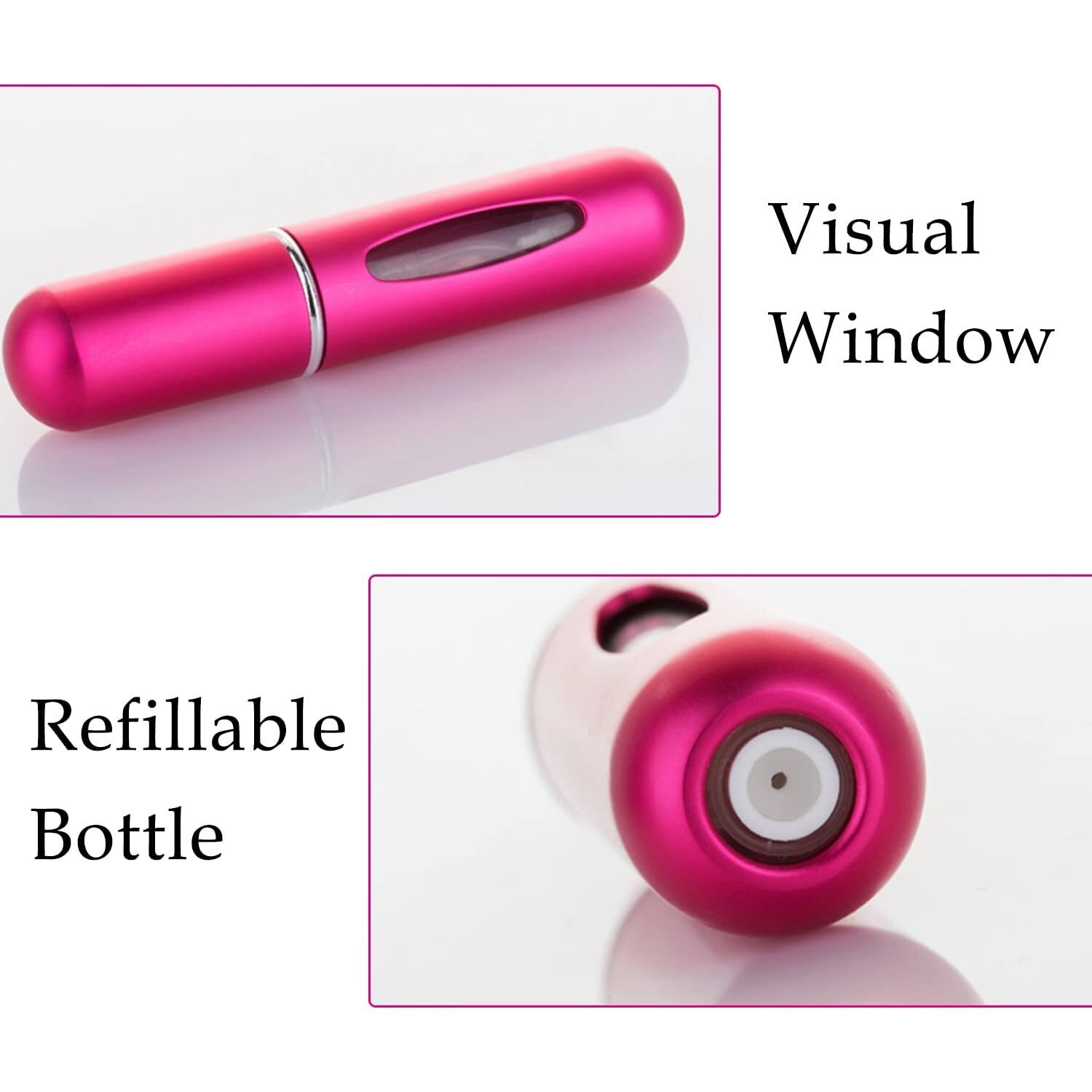 Mini Perfume Spray Bottle - Aluminium & Abs Plastic, 5ml, Multicolour - Refillable, On-the-go Design, Fine Nozzle For Easy Use