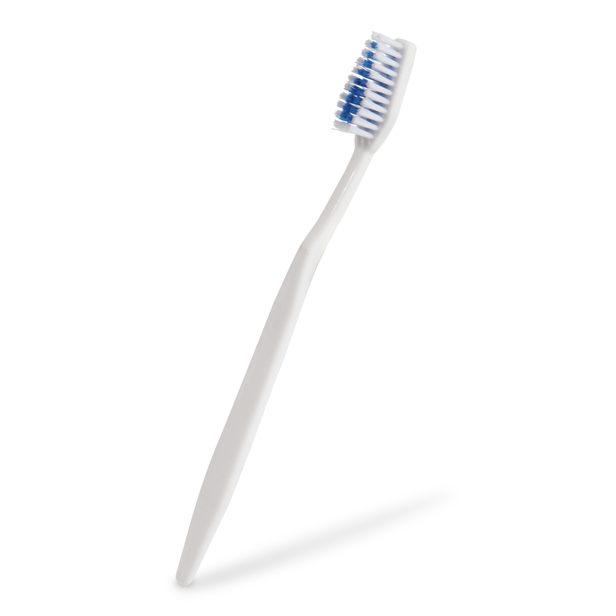 Hotel Plastic Toothbrush - Nylon Bristles, Medium Firmness, White Straight Handle | Elegant Design For Comfort And Modern Appeal