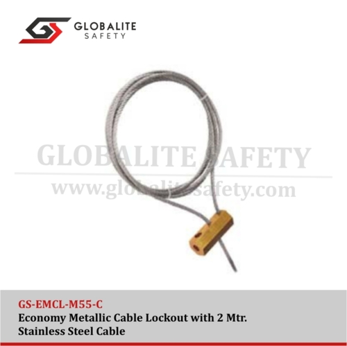 ग्लोबलाइट सुरक्षा केबल लॉकआउट धातु के साथ - GS-EMCL-M55-C