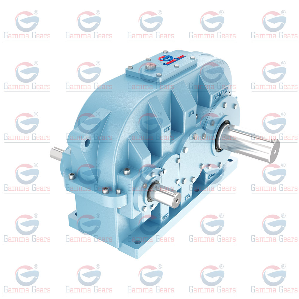 Parallel Helical Gearbox - Color: Blue-silver