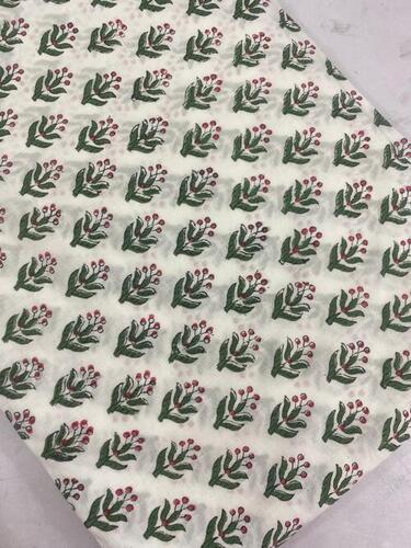 Mughal Hand Print Fabric - 100% Cotton, 150 Piece Minimum Order, Multicolour Block Prints, 44 Inch Width, Ideal for Apparel and Clothing